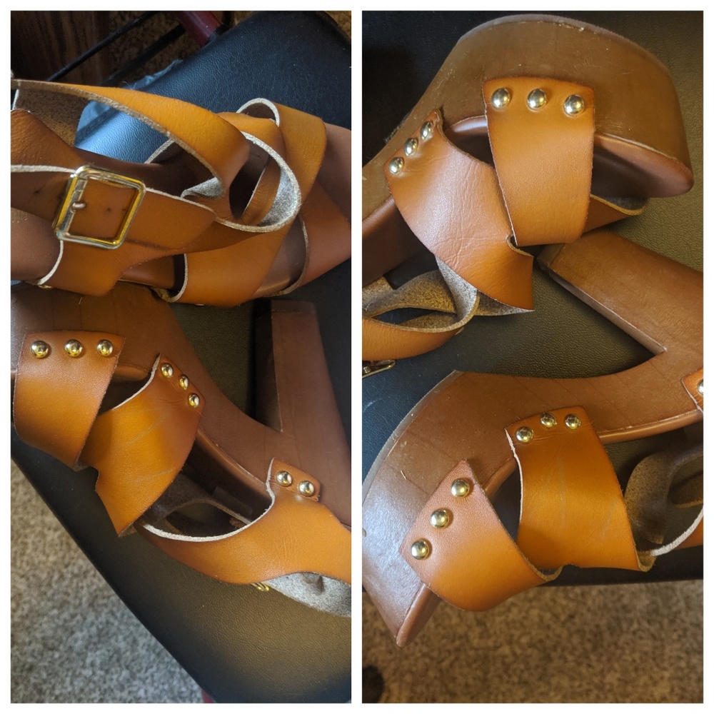 Brown Strap High Heels